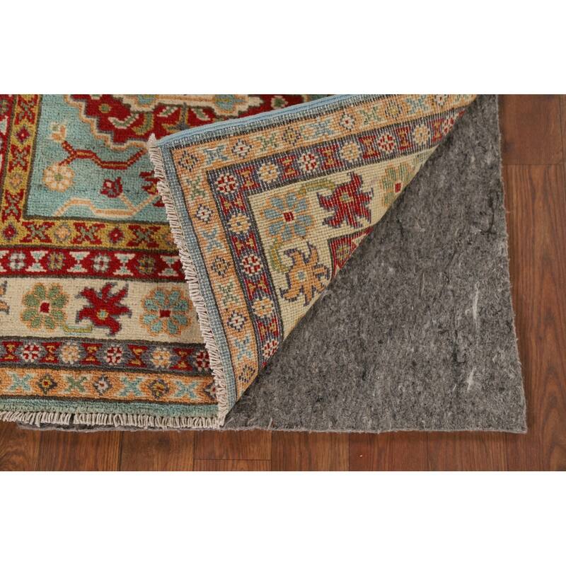 Turquoise Kazak Oriental Accent Rug Hand-Knotted Wool Carpet - 2'7" x 4'1"