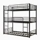preview thumbnail 10 of 11, Twin Over Twin Over Twin Metal Triple Bunk Bed with Two Attached Ladders