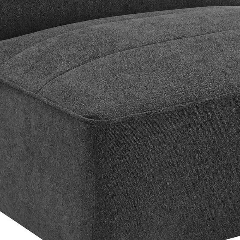 Suri 38 Inch Modular Armless Chair, Soft Modern Boucle Fabric, Gray