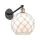 Option White Glass with White Rope / Black Antique Brass