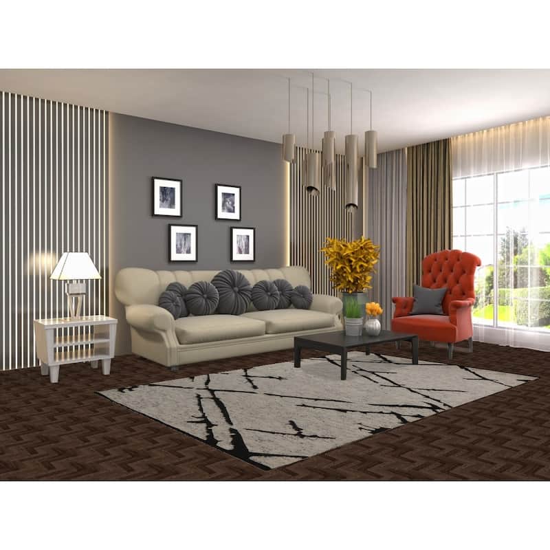 Hand Knotted Oriental 100% Wool Carpet Modern All-Over Beige & Ivories Moroccan Area Rug - 8' 0'' X 5' 2''