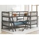 preview thumbnail 1 of 6, L-Shaped Bunk Bed with Ladder for Twin Size Beds: Versatile and Space-Saving Design with Full-Length Guardrails Grey