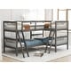 preview thumbnail 9 of 13, Wonderful L-Shaped Bunk Bed for 4 can be Divided into 2 L-Shaped Bunk Beds with Built-in Ladder and Safety Guardrails Grey - Twin