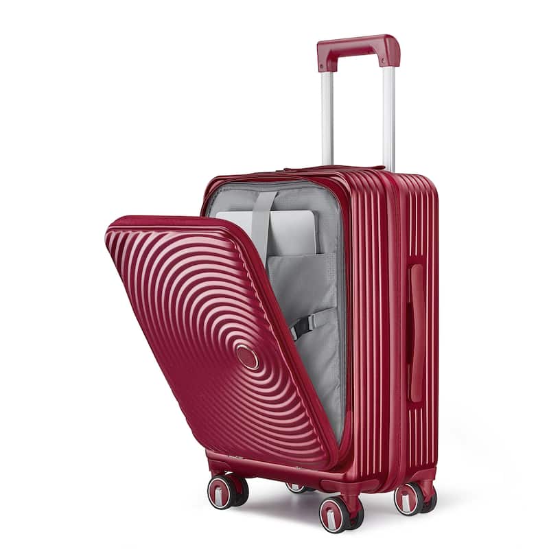 3 Piece PC Expandable Lightweight Carry On Luggage Sets with Front Pocket and Spinner Wheels & TSA Lock, for Men and Women
