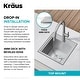 preview thumbnail 9 of 30, Kraus 15 in. Topmount Workstation Stainless Steel Outdoor Kitchen Sink
