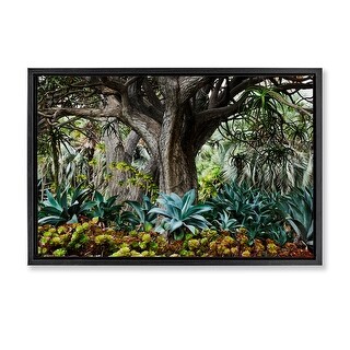 Stupell Lush Tropical Vegetation Framed Floater Canvas Wall Art Design ...