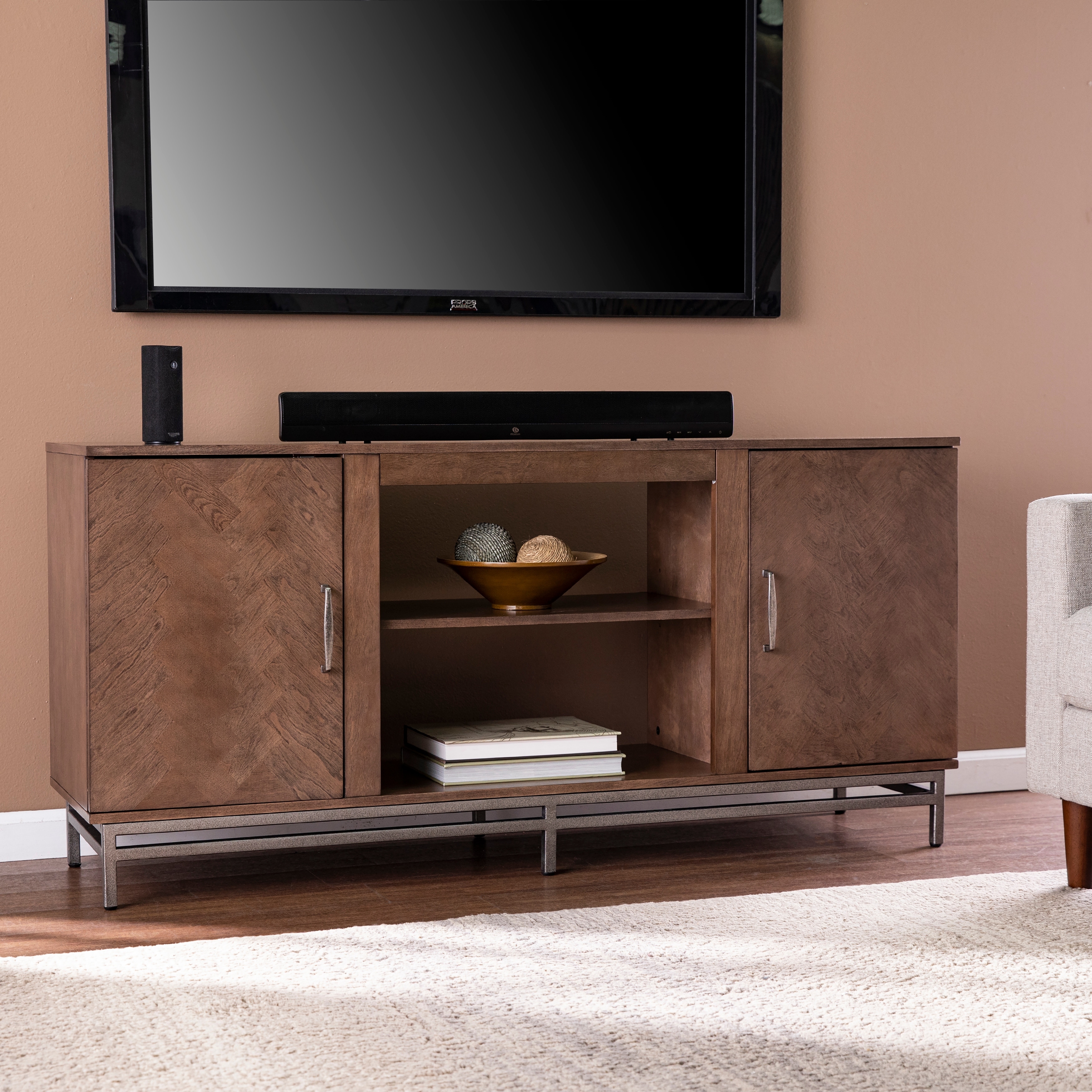 SEI Furniture Dibbonly Media TV Stand w/ Storage for TV's up to 56"