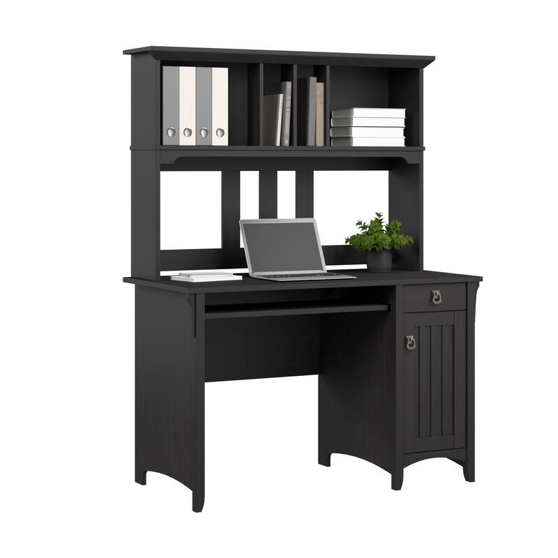 Bush Furniture Salinas Small Computer Desk with Storage Hutch - Vintage Black