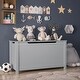 preview thumbnail 1 of 12, Kids Wooden Toy Box/Bench with Safety Hinged Lid for Ages 3+ Grey