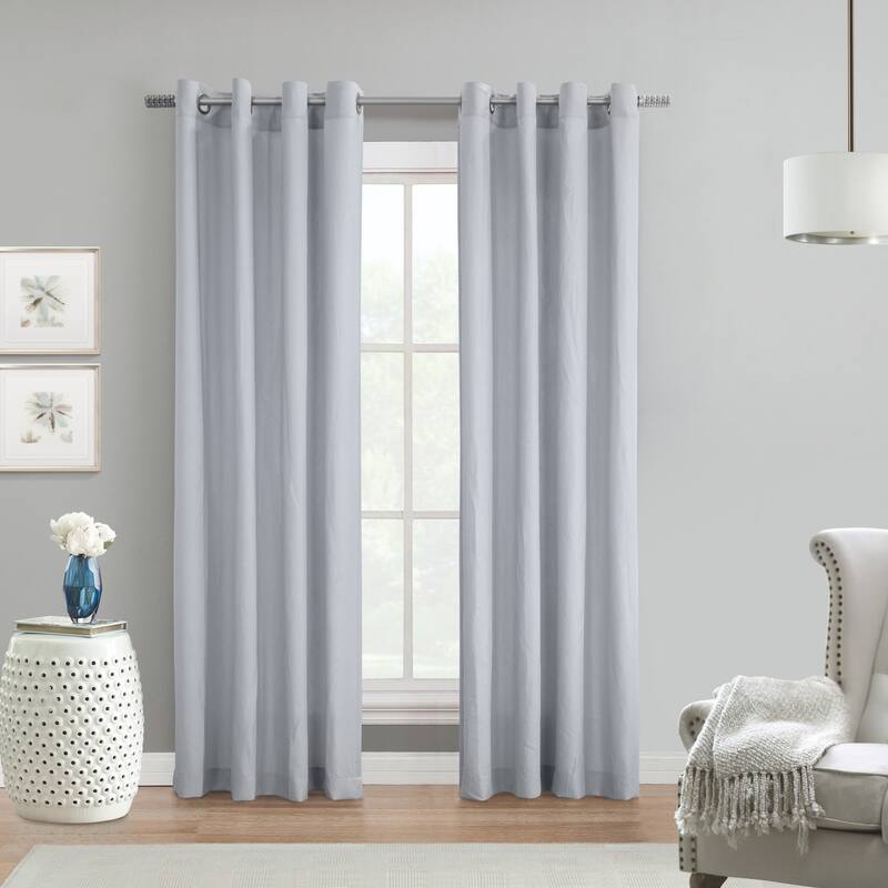 Harmony Crinkle Textured Microfiber Curtain Panel by Habitat