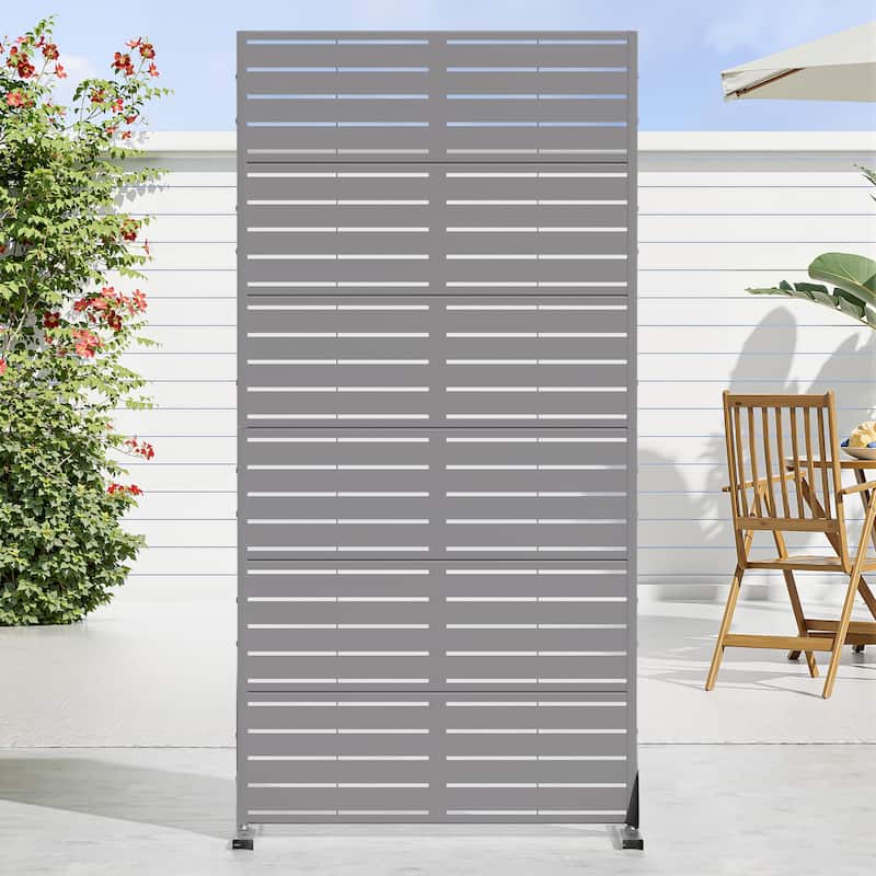 72in Dovelina Outdoor Freestanding Metal Privacy Screen Decorative Garden Fence
