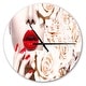 preview thumbnail 7 of 8, Designart 'Fashion Sexy Woman with Flowers' Oversized Fashion Wall CLock