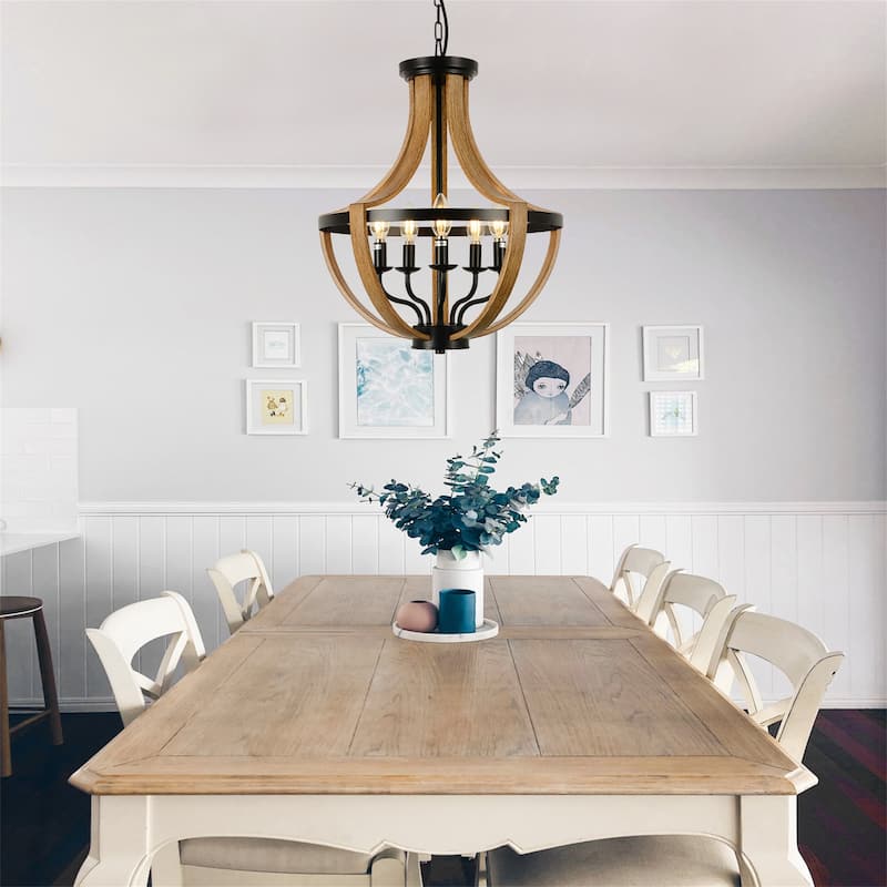 5-Light Brown Modern Chandeliers