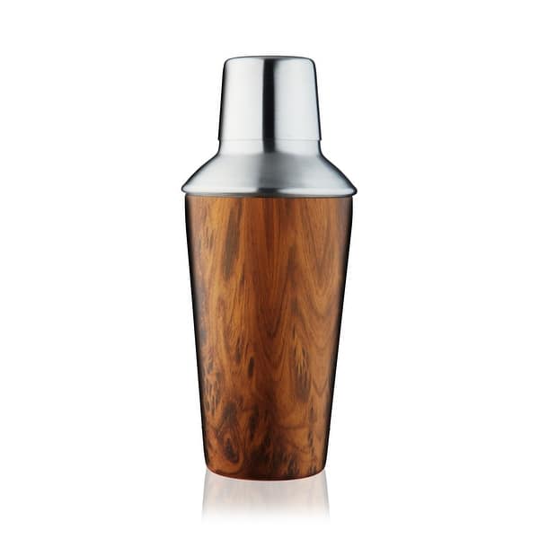 True Wooden Finish Cocktail Shaker, 20 Oz Stainless Steel Cobbler Shaker with Lid & Strainer - Bed Bath & Beyond