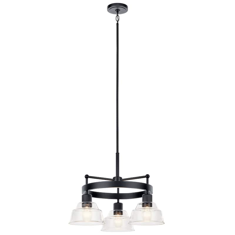 Kichler Lighting Eastmont 3-Light Chandelier with Clear Glass.