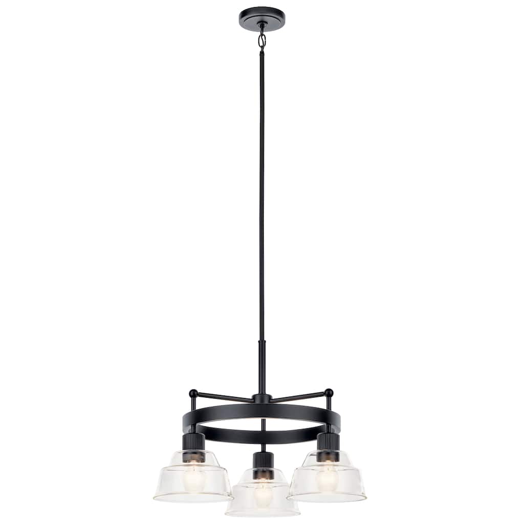 Kichler Lighting Eastmont 3-Light Chandelier with Clear Glass.