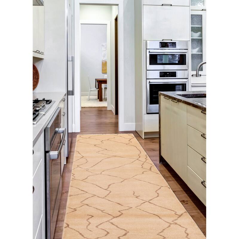 ECARPETGALLERY Hand-knotted Mystique Beige Wool Rug - 2'6 x 11'10