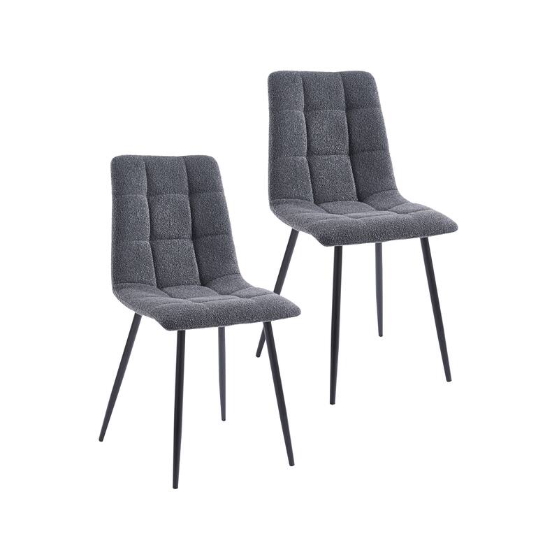 Porthos Home Tomas Fabric Dining Chairs with Steel Legs, Set of 2 - Dark Grey