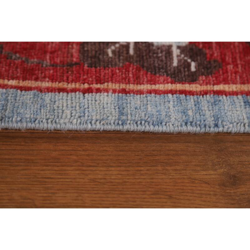 Hand Knotted Oriental 100% Wool Carpet Traditional Floral Navy Blue & Blues Art Deco Area Rug - 11' 8'' X 8' 10''