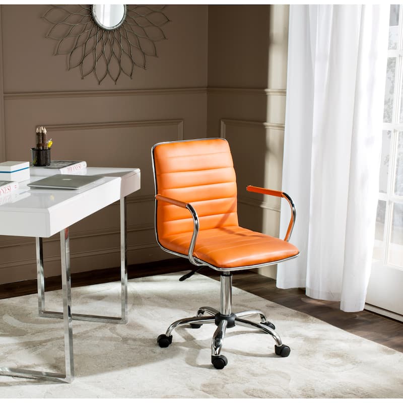 SAFAVIEH Kendra White Adjustable Height Office Desk Chair - 22.4" x 19.9" x 35.9" - 22.4" x 19.9" x 35.9" - 22Wx23Dx40H