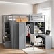 preview thumbnail 2 of 34, Full Size Bunk Bed with Wardrobe, Desk and Shelves