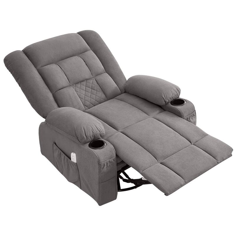 Recliner Chair with 4-Point 3D Kneading Massage and Heat for Living Room