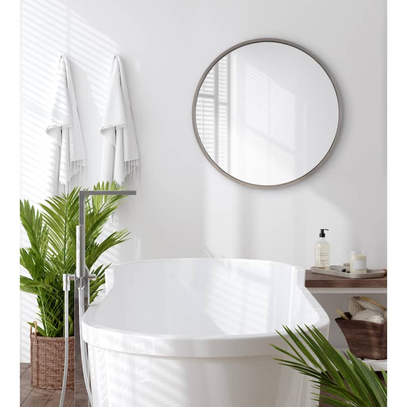 Kate and Laurel Valenti Round Framed Mirror