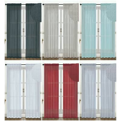 Raleigh Curtain Panel Rod Pocket 3D Textured Jacquard 54" x 90" Single Panel - 54"x90"