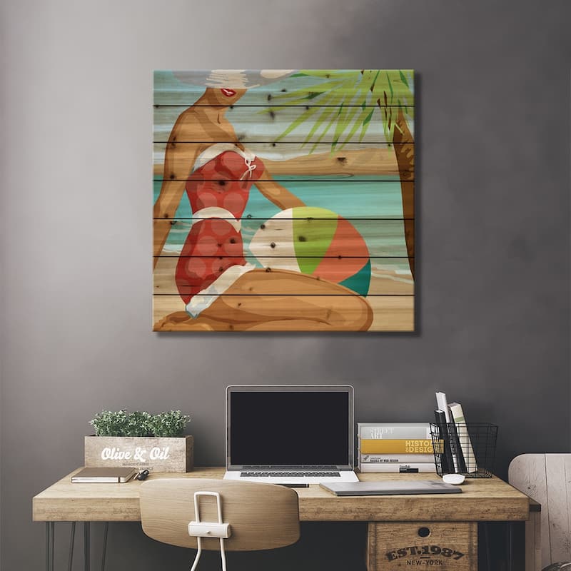 Beach Beauty I Print On Wood by Carol Robinson - Multi-Color