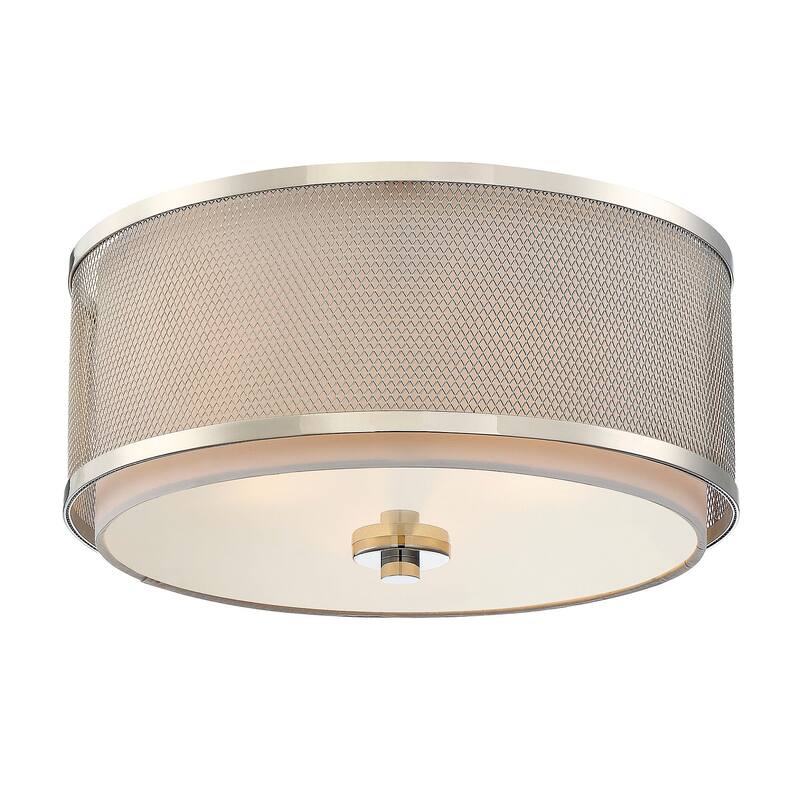 Meridian M60018 3 Light 15" Wide Flush Mount Drum Ceiling Fixture