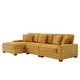 preview thumbnail 130 of 132, 118" W Corduroy L-shape Modular Sectional Sofa with Pillows