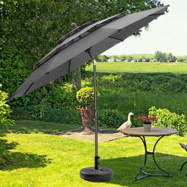 16 patio umbrellas FIM Flexy Aluminum 10' x 16' Rectangular Offset Patio Umbrella main image 0