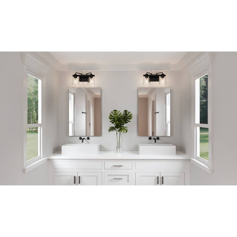 Lydia 2-Light Matte Black Vanity Light