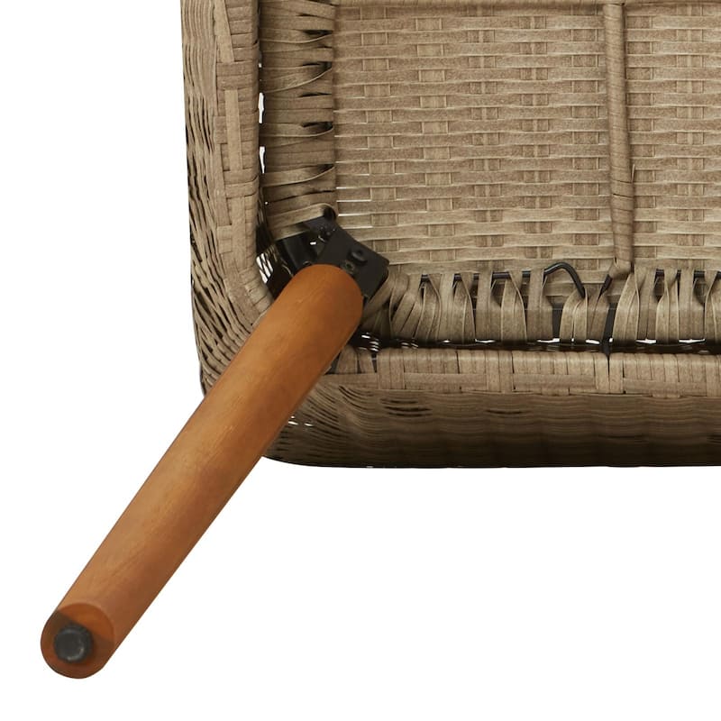 vidaXL Patio Chairs 2 Pcs Patio Wicker Dining Chair with Cushions Poly Rattan - 21.7 x 24.6 x 32.3