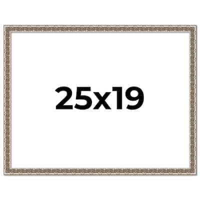 25x19 Frame Silver Versailles Ornate Solid Wood Picture Frame | 1 Inch