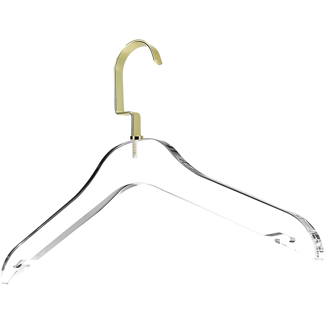 Heavy Duty Clear Hangers with Clips, 12 Pack, Clothes Hangers, 14 Inch  adjustable bar