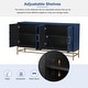 preview thumbnail 6 of 23, Sideboard Cabinet Credenza Console Storage Cabinet Dining Buffet Table w4 Doors & Adjustable Shelves for Living Room Entrance