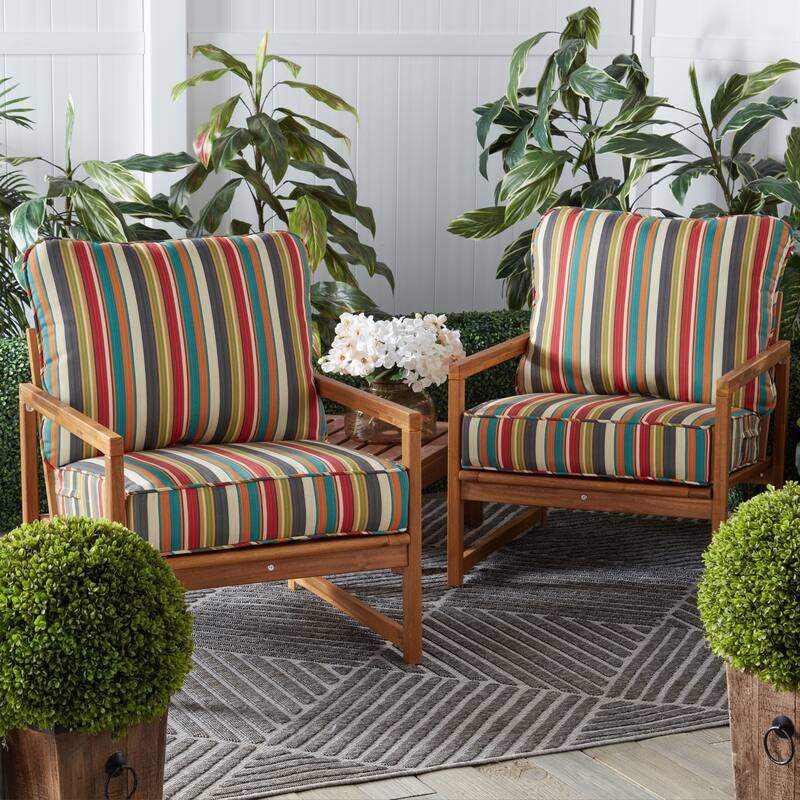 Outdoor 2-Piece Reversible Deep Seat Cushion Set (Cushions Only)