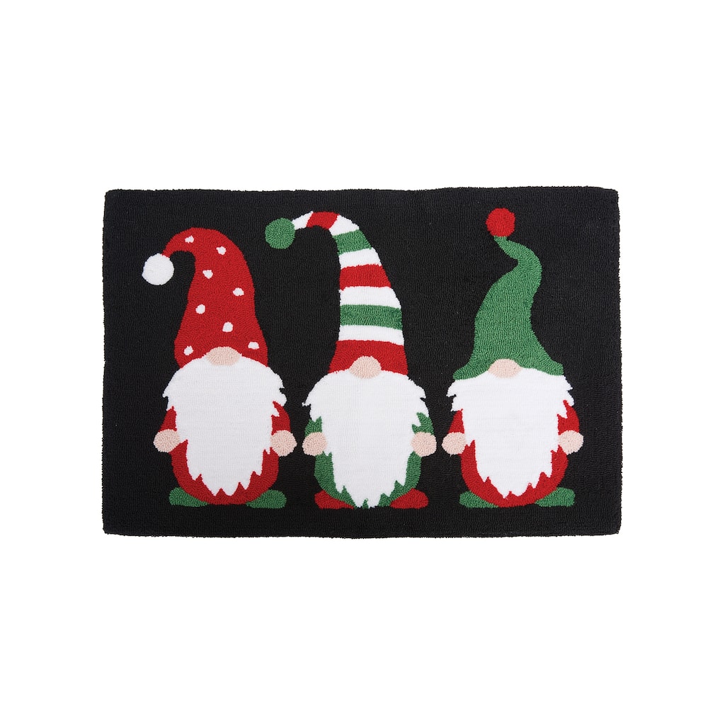 Gnome Trio Hooked Rug - 2' x 3'