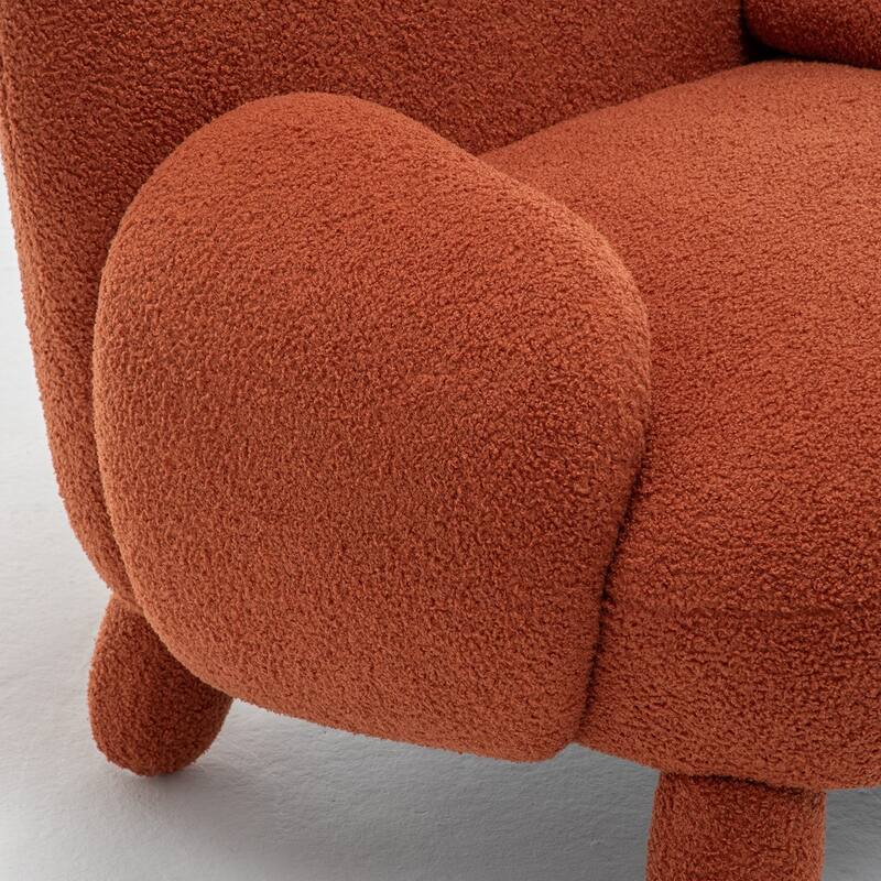 SEYNAR Modern Faux Sherpa Upolstered High Back Armless Accent Chair Set of 2