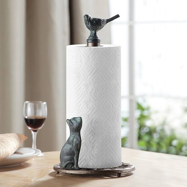 Shop Spi Home Cat And Bird Paper Towel Holder Cast Iron Verdigris