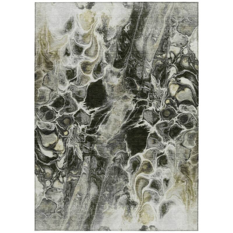 HomeRoots Abstract Transitional Rectangle Outdoor Rug