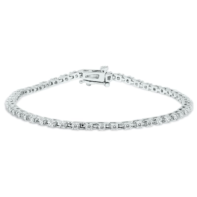Marquee 1 Carat TW Diamond Tennis Bracelet in 14K White Gold
