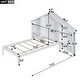 preview thumbnail 25 of 29, Wood Platform Bed with House-shaped Storage Headboard and Built-in LED for Bedroom