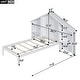 preview thumbnail 4 of 9, Wood Twin Platform Bed with House-Shaped Headboard&Built-in LED, White