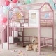 preview thumbnail 11 of 18, Metal Loft Bed with roof design and a storage box, Twin, Black Pink