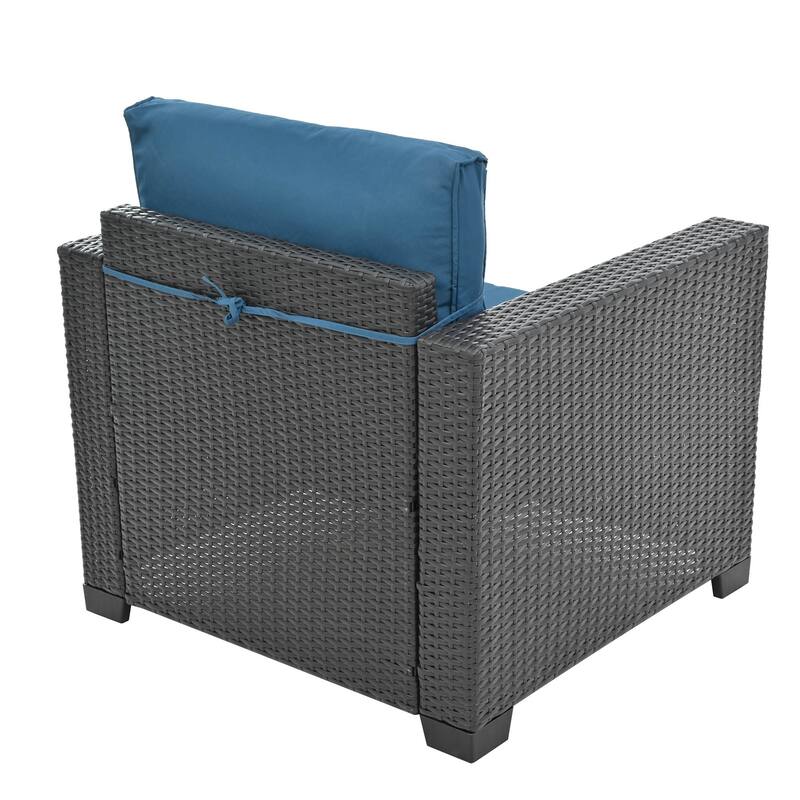 10-Piece Outdoor Rattan Sectional Sofa Set with Storage Table & Cushions