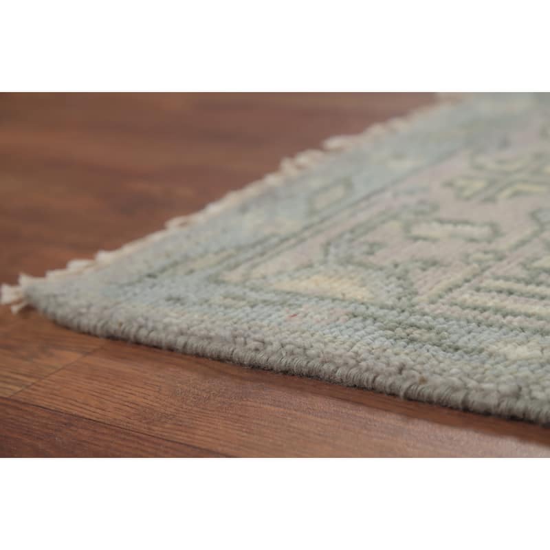 Transitional Gray Oushak Area Rug Handmade Wool Carpet - 5'11" x 8'11"