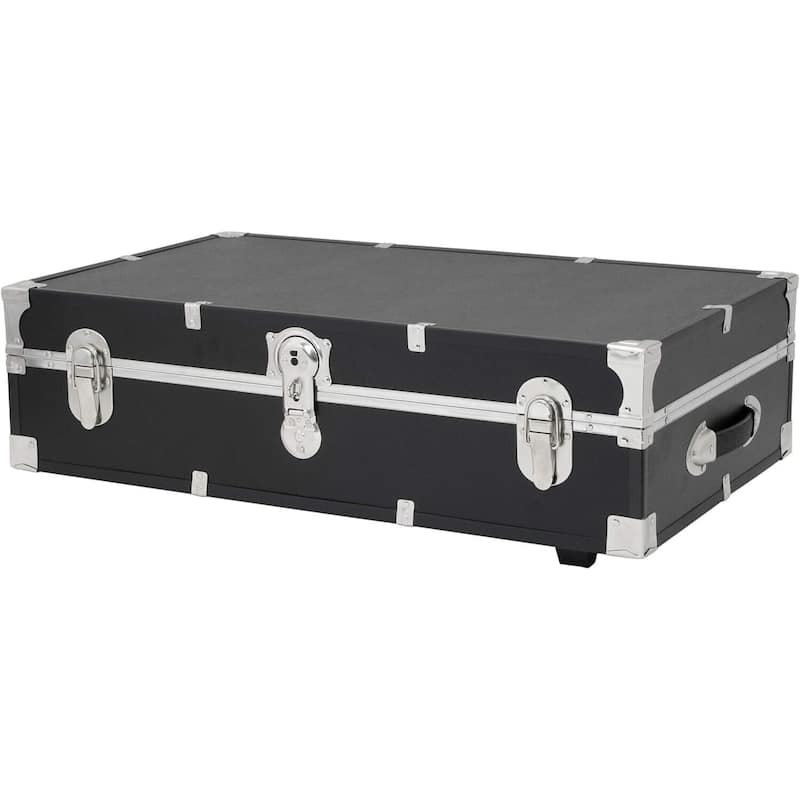 HomeStock Lockable Under Bed Storage Trunk - Heavy Duty Portable Footlocker for College Dorms & Camps with Secure Latch Closure