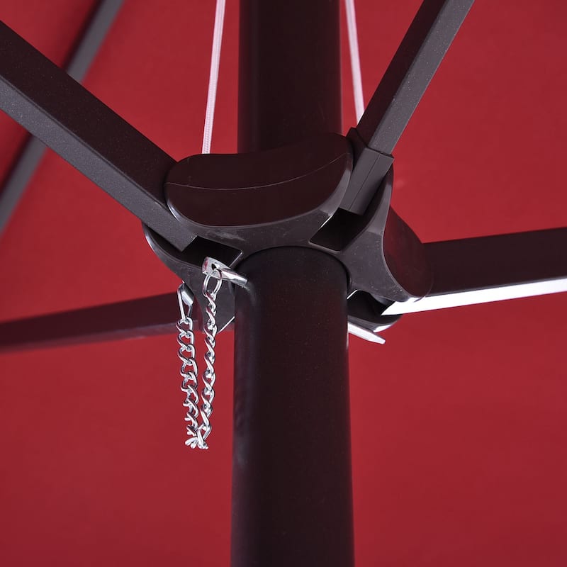 Extra Large 15ft Double-Sided Outdoor Umbrella with Crank Handle and Air Vents for Patio, Deck, Pool